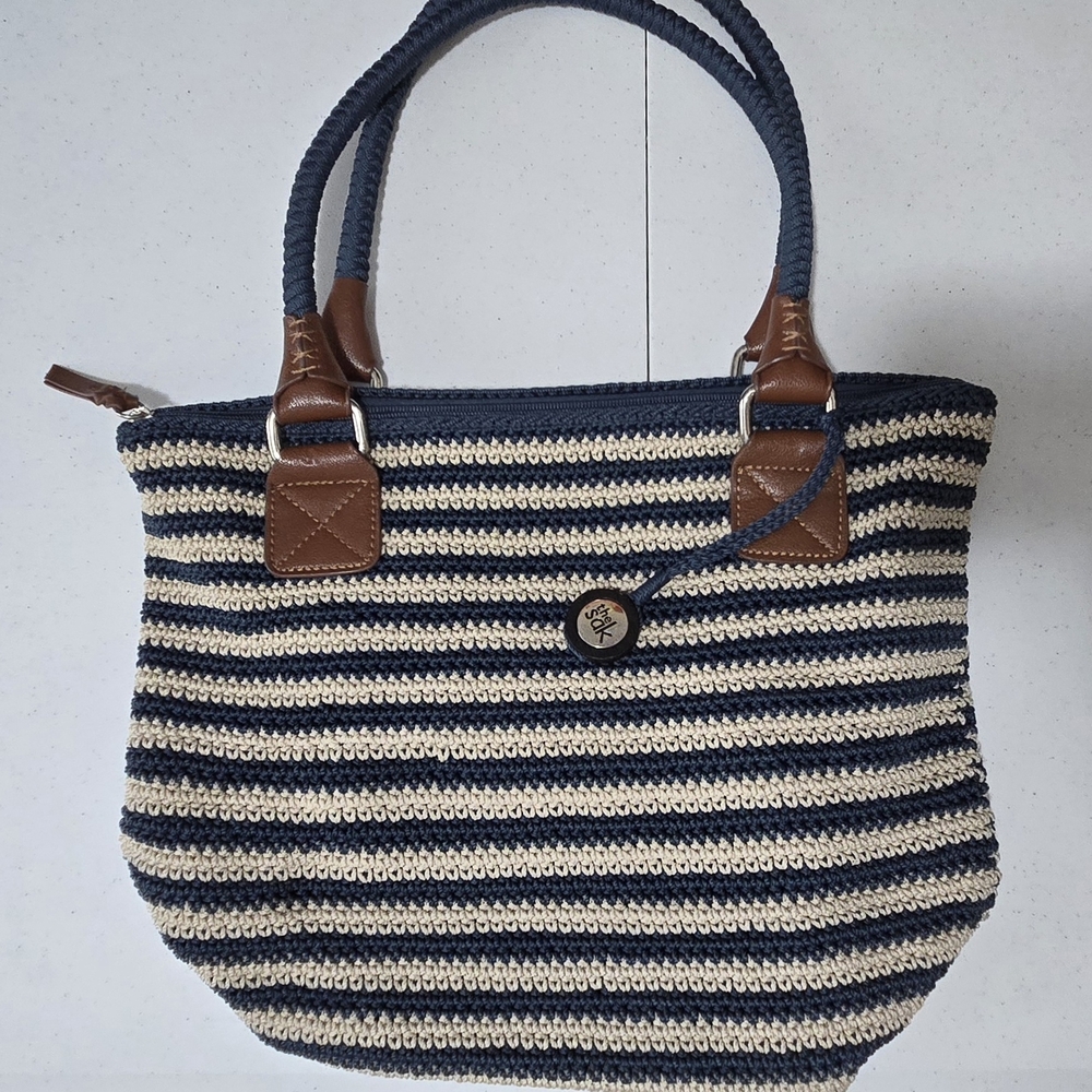 The Sak Navy and Cream Striped Tote